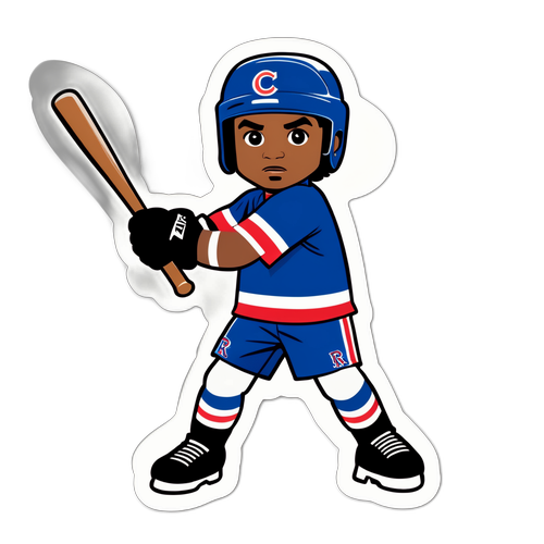 Промо-наклейка с игроком Чикаго Рейнджерс в боевой готовности