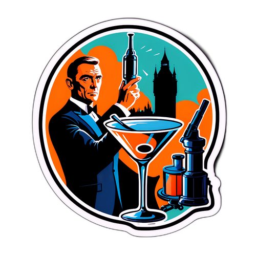 Adesivo a Tema Spy con Gadget di James Bond