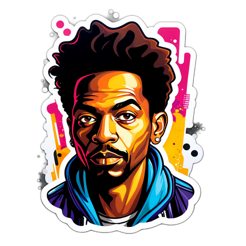 Ritratto Chic di Luchè con Influenze Street Art