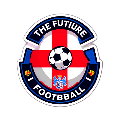 Sticker med England U21-färger och fotboll