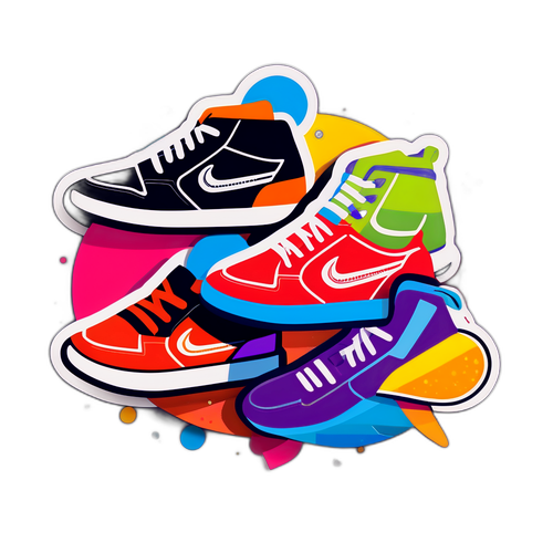 城市街道風格的多彩運動鞋