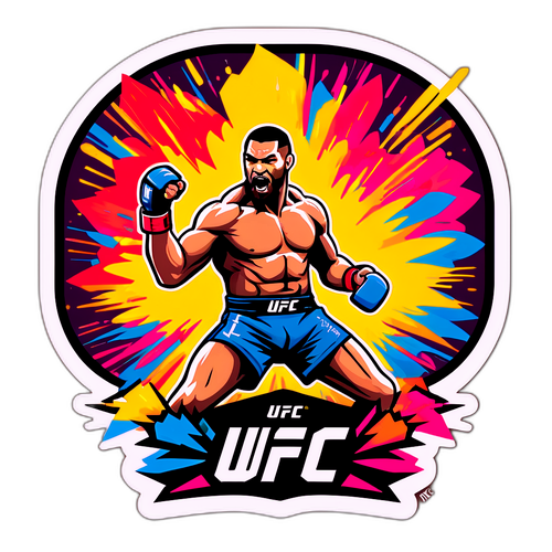Stiker UFC Aksi Penuh Warna