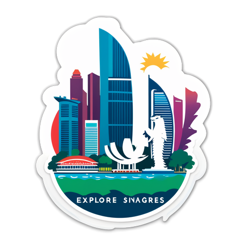 Minimalist Reisemotiv av Singapores Skyline