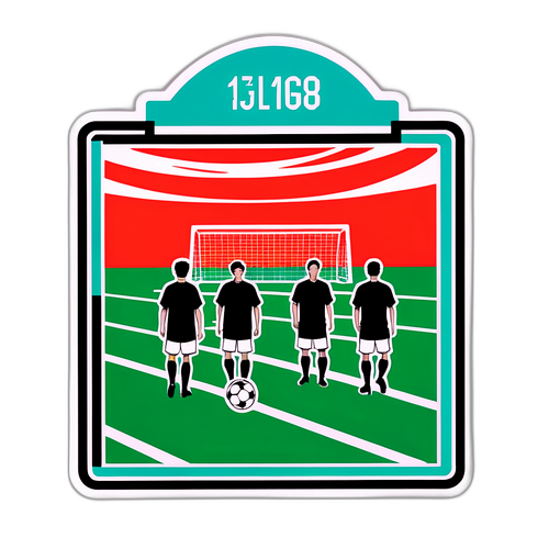 Retro-sticker van een voetbalveld