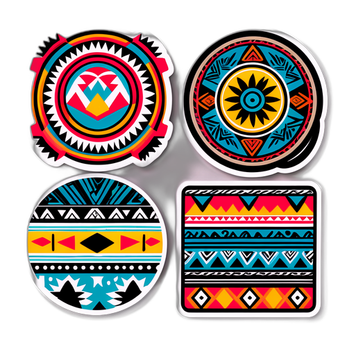 Adesivo con Pattern Guatemalani e Elementi Grafici Moderni
