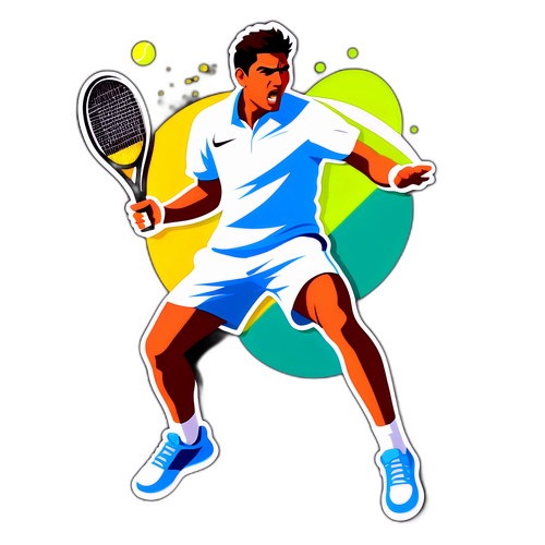 Moderní nálepka s osobností jako Carlos Alcaraz