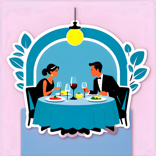 Şık Akşam Yemeği Sofrası Sticker'ı