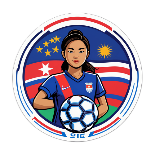 สติกเกอร์แสดงความสำเร็จของทีมฟุตบอลหญิงไทยบนเวทีนานาชาติ