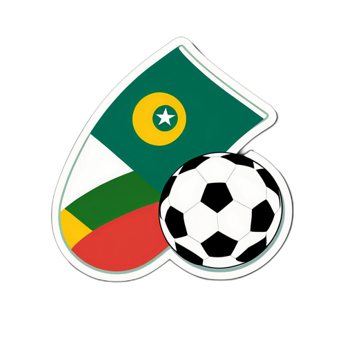 Pita Bendera Senegal dan Mauritania dengan Bola Sepak