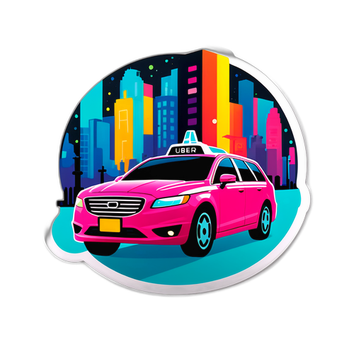 Sticker représentant une voiture Uber stylisée