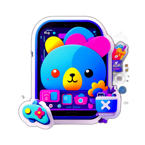 Ilustrasi Poco Pad X1 dengan Grafik Antarmuka Berwarna-warni