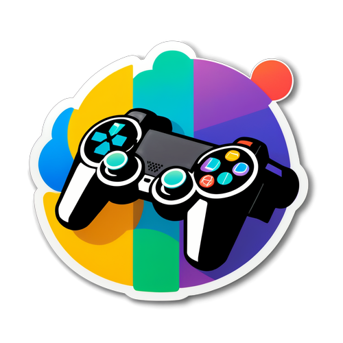 Sticker met iconische Playstation-controller en game-releases