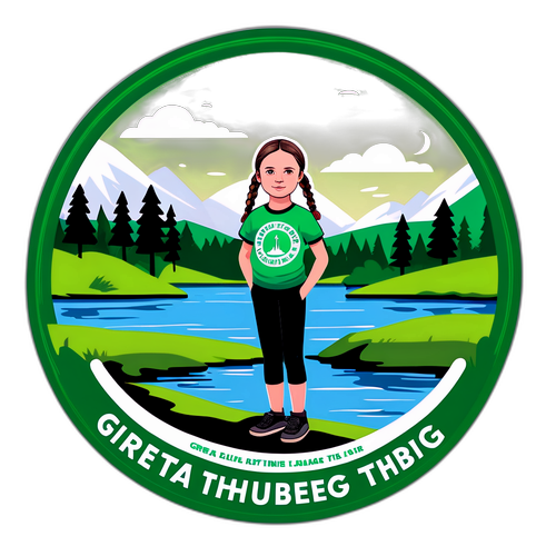 Дизайн, посвящённый Грете Тунберг у озера