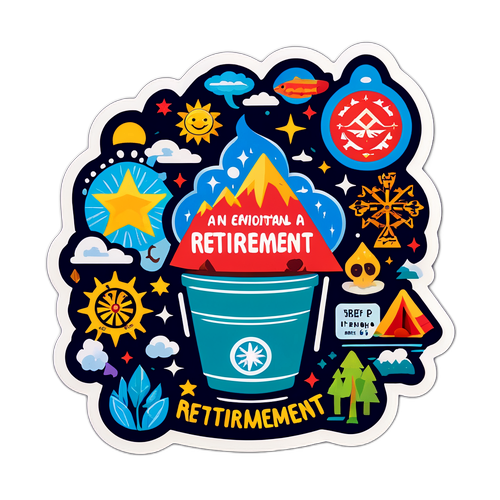 Эмоциональная наклейка с текстом 'Выход на пенсию может быть интересным!'