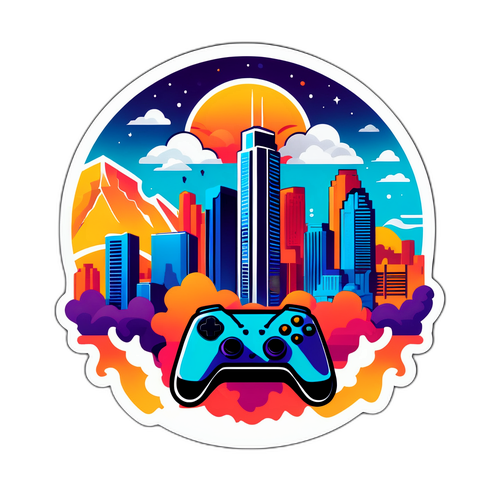 Ескізка з силуетом Техасу та esports елементами