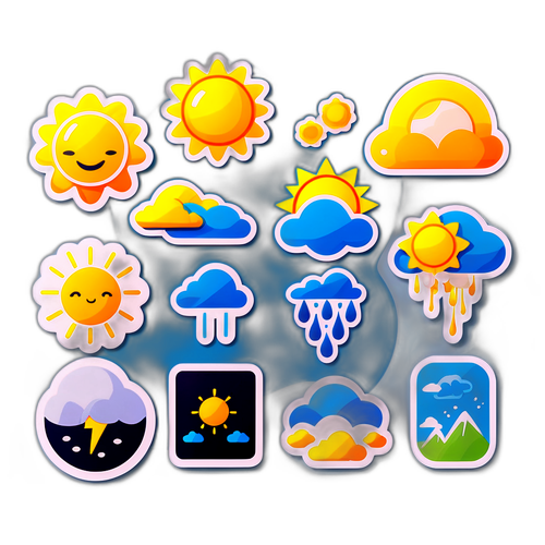 날씨에 따른 기분을 반영한 미니멀 스타일 스티커