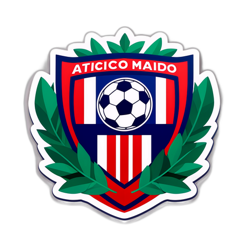 Atletico Madrid Emblem med Laurblad og Fotball
