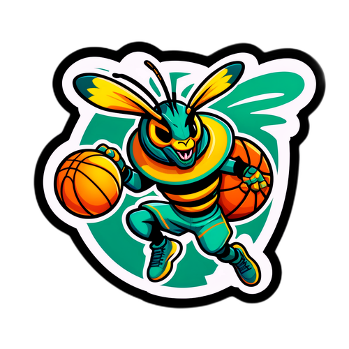 Quirky Hornet Basketball Sticker