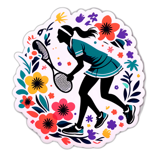Elegant na Sticker ng Tennis