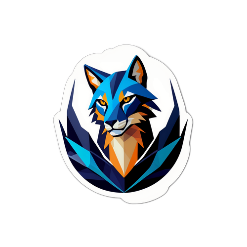 Stílusos modern designú farkaslogó geometrikus formákkal