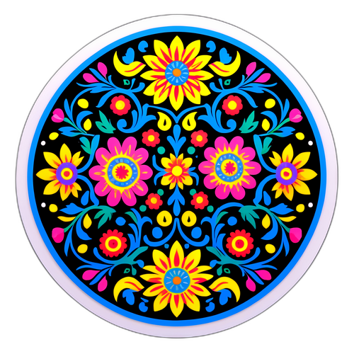 Стикер з сучасною інтерпретацією червонівських народних мотивів