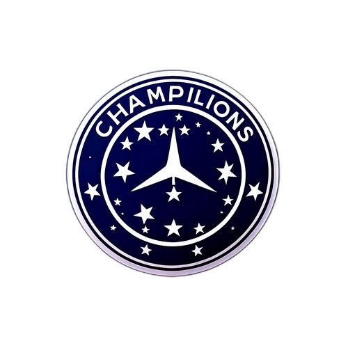 สัญลักษณ์ของ UEFA Champions League ที่มีท้องฟ้าเต็มไปด้วยดาว