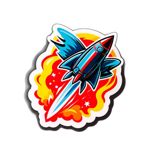 Ілюстрація для наліпки: Ракета-важіль в дії