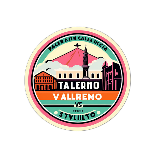 Stiker Vintage untuk Pertandingan Kota vs Palermo