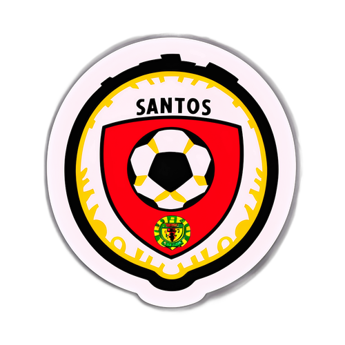 Sticker de bal de fútbol con los logotipos de Santos y Sport Recife