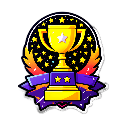 Diseño de un sticker con un trofeo de videojuego