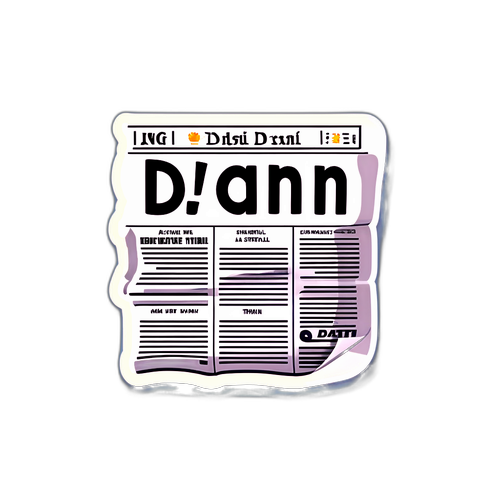 Sticker về báo Dân Trí với chữ nghệ thuật và biểu tượng thông tin