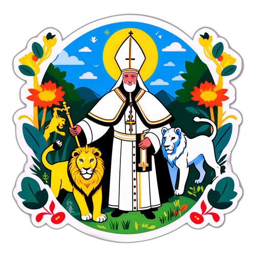 Sticker di Papa Leone XIV nel Giardino