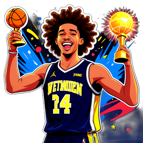 Isang Kartun ni Jordan Poole na Nagdiriwang ng Panalo