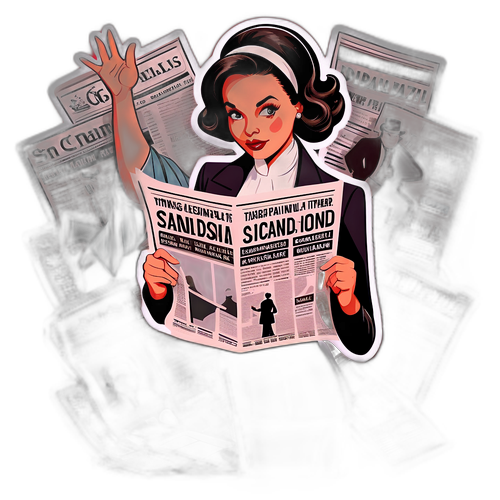 Isang ilustradong eksena ng iskandalo