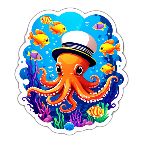Octopus Ceria dalam Topi Laut