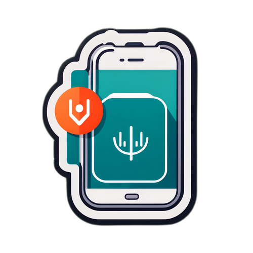 Pegatina de un dispositivo móvil mostrando una conexión VPN activa