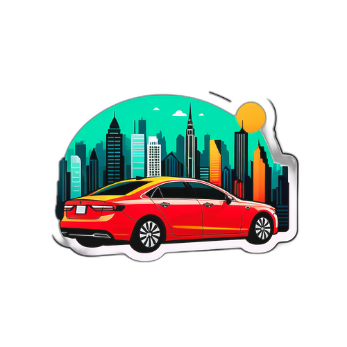 Adesivo Uber Moderno con Skyline Urbano