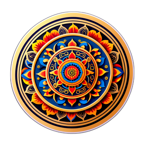 Nálepka zachycující podstatu tibetské kultury