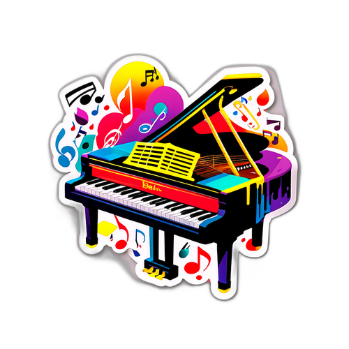 Vrouwelijke Piano met Noten