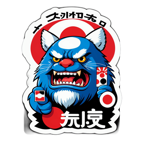 关于日本外交的讽刺贴纸