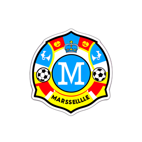 Stylischer Aufkleber für das Fußballspiel Marseille gegen Lens