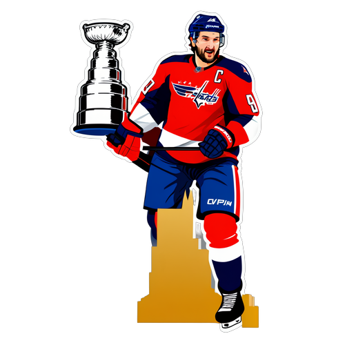 Alex Ovechkin Celebrating with the Stanley Cup