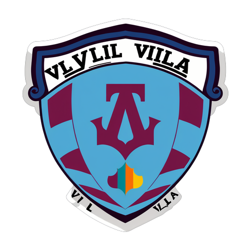 Stolt Over Villans: Aston Villas Fantastiske Sticker i Rød og Blå!