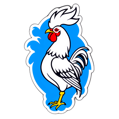 Sticker ya Cockerel wa Tottenham na Rangi za Manchester City