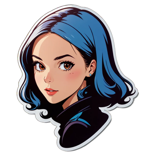 Unveiling the Charm: Why This Stunning Blue-Haired Girl Sticker Will Captivate Your Heart!