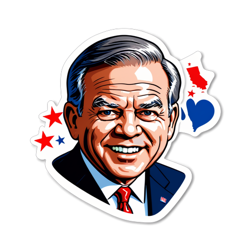 Sumugod para sa Pagbabago! Tunghayan ang Sticker ni Senador Bob Menendez - Saklaw ng US Senate at New Jersey!