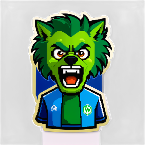 Hlava fanouška Wolfsburgu