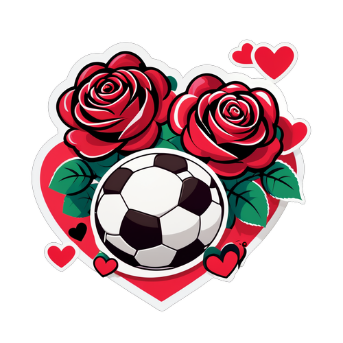 Stiker Hari Valentina dengan Simbol Romantis