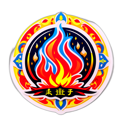 太平火焰主題的活力貼紙