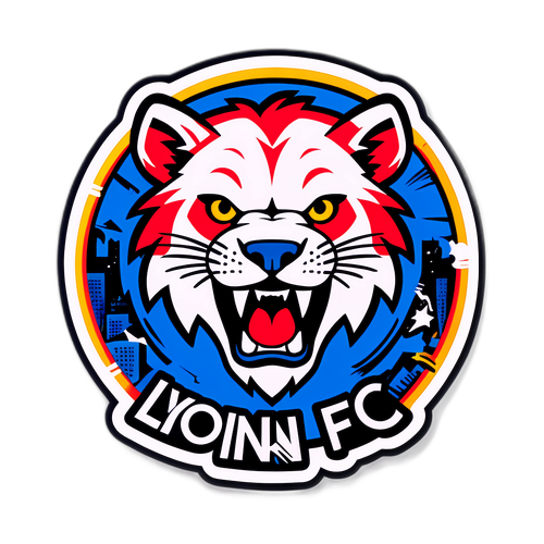 Sticker Lyon FC dengan Gaya Seni Graffiti